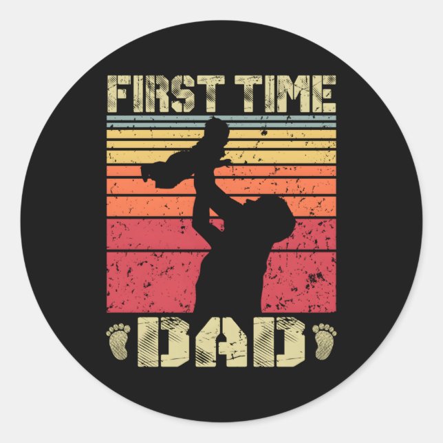 Sticker Rond Première Fois Papa Est2023 Fête des pères Bientôt  (Devant)