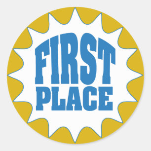 Sticker Rond Première récompense d'endroit