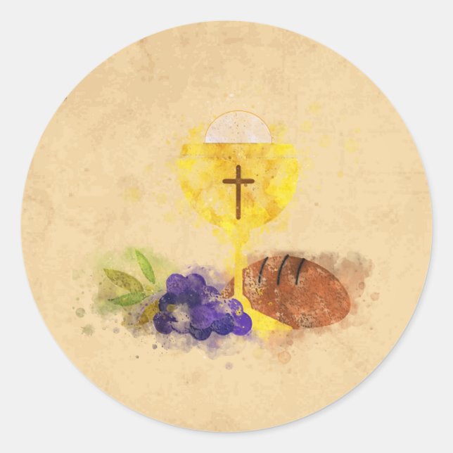 Sticker Rond Première sainte communion (Devant)