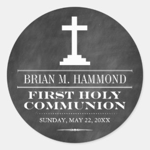 Sticker Rond Première sainte communion de tableau simple