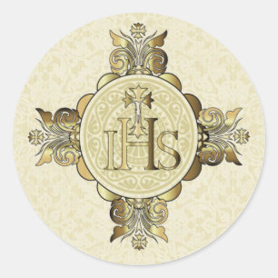 Sticker Rond Première Sainte Communion Eucharistie sur l'autel