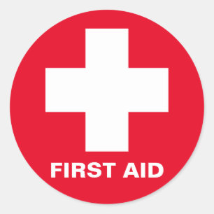 Sticker Rond Premiers soins - Médic (cross) - Ambulance, Aide d