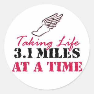 Sticker Rond Prendre la vie à 5,1 milles à la fois