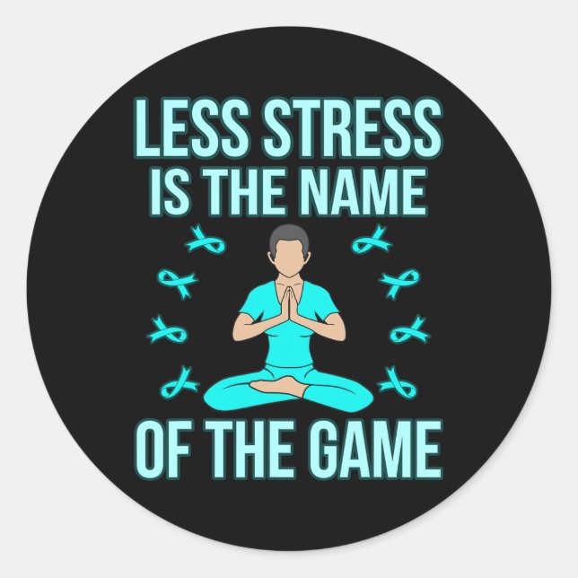 Sticker Rond Prendre Moins De Stress Ptsd Sensibilisation Ribbo (Devant)