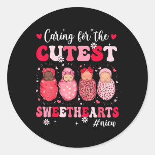 Sticker Rond Prendre soin des plus mignons amours infirmière de