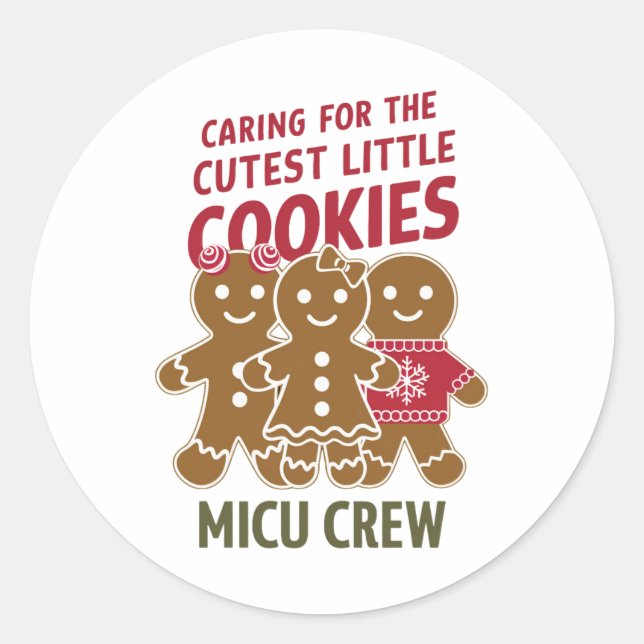 Sticker Rond Prendre Soin Des Plus Mignons Petits Cookies Infir (Devant)