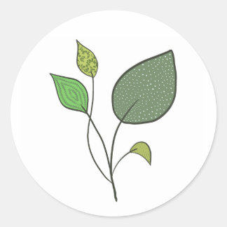 Sticker Rond Prenez trois feuilles