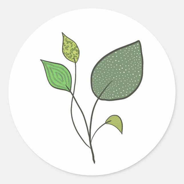 Sticker Rond Prenez trois feuilles (Devant)