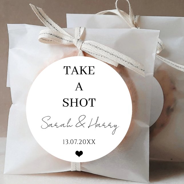 Sticker Rond Prenez Un Balade Mariage Moderne Faveurs Papier À  (Créateur téléchargé)