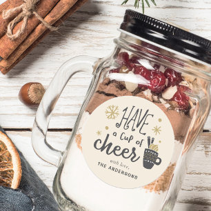 Sticker Rond Prenez une Coupe de Cheer Holiday Drink Mix Cadeau