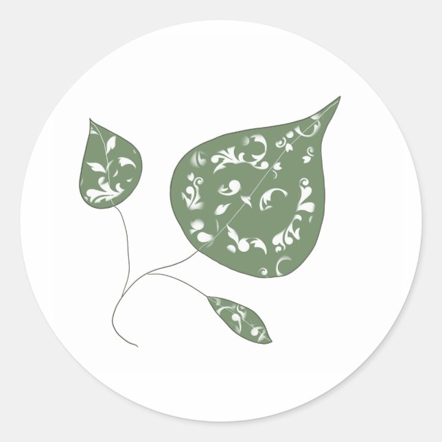 Sticker Rond Prenez une feuille (Devant)