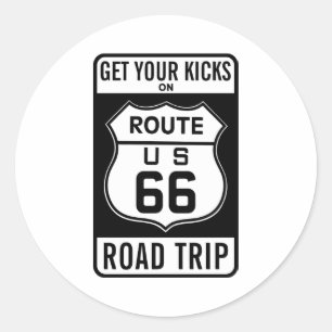Sticker Rond Prenez Vos Coups De Pied Sur La Route 66