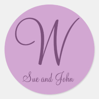 Sticker Rond Prénoms et Dernier Mauve-W initial