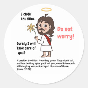 Sticker Rond Prenons le dessin sur les mensonges de Jesus Luke 