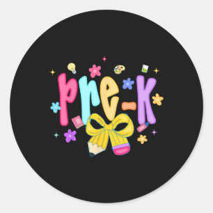 Sticker Rond Préparatifs de rentrée scolaire Pré-maternelle Rub