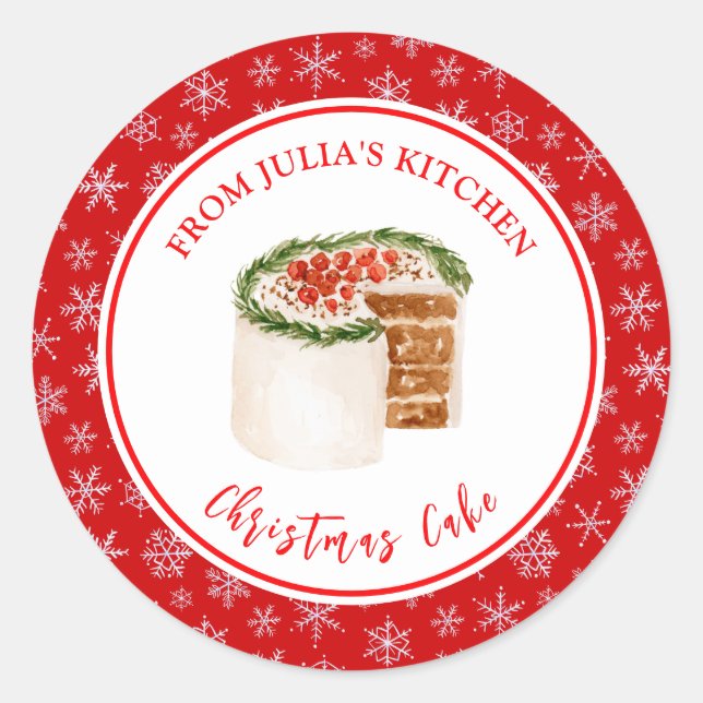 Sticker Rond Préparation de gâteau de Noël pour les fêtes (Devant)