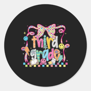 Sticker Rond Préparatoire Groovy Troisième Année Retour À L'éco