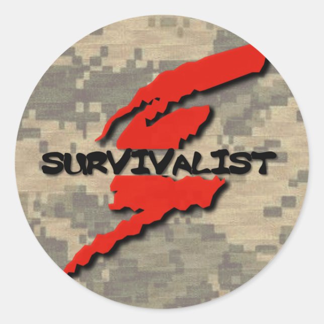 Sticker Rond Prepper Survivalist (Devant)