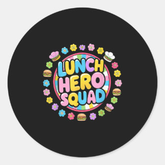 Sticker Rond Préppine Retour À L'École Déjeuner Lady Squad Déje
