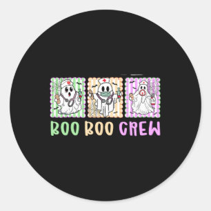 Sticker Rond Preppy Boo Crew Nurse Halloween Costume femmes Hom