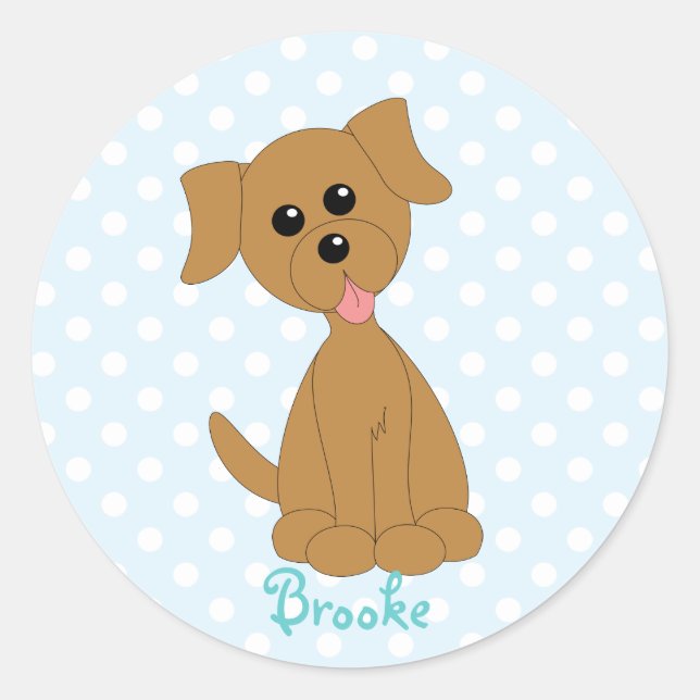 Sticker Rond Preppy Puppy (Devant)