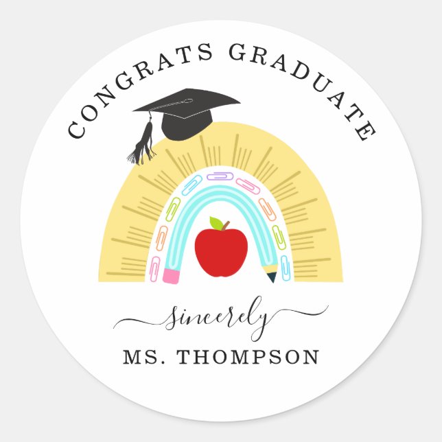 Sticker Rond Préscolaire / Jardin d'enfants - Graduation Favori (Devant)