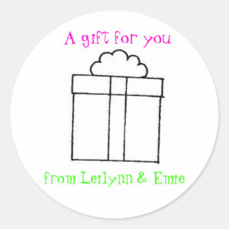 Sticker Rond présent, Un cadeau pour vous, de Leilynn & Emie