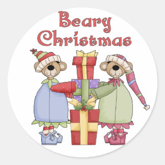 Sticker Rond Présentations de Noël de Beary