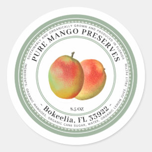 Sticker Rond Préserve l'illustration de Mango de l'USDA Vintage
