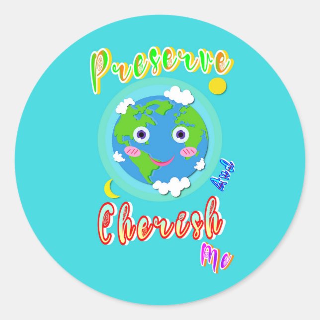 Sticker Rond Préserver Et Chercher Moi (Devant)
