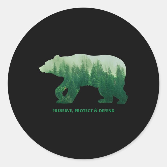 Sticker Rond Préserver Protéger Protéger le climat Environ (Devant)