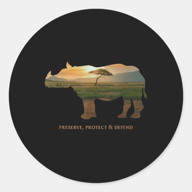 Sticker Rond Préserver Protéger Protéger le climat Environ (Devant)