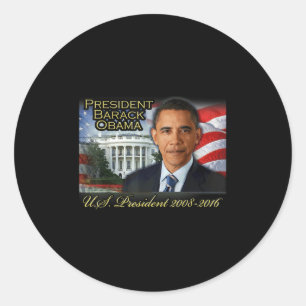 Sticker Rond Président Barack Obama 2008-2016 Président des Éta
