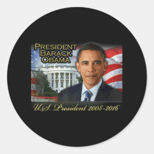 Sticker Rond Président Barack Obama 2008-2016 Président des Éta