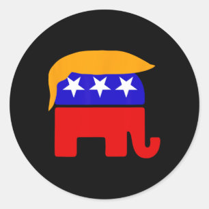Sticker Rond Président Donald Trump - Cheveux républicain des é