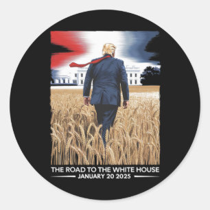 Sticker Rond Président Donald Trump Jour d'investiture 2025 Vin