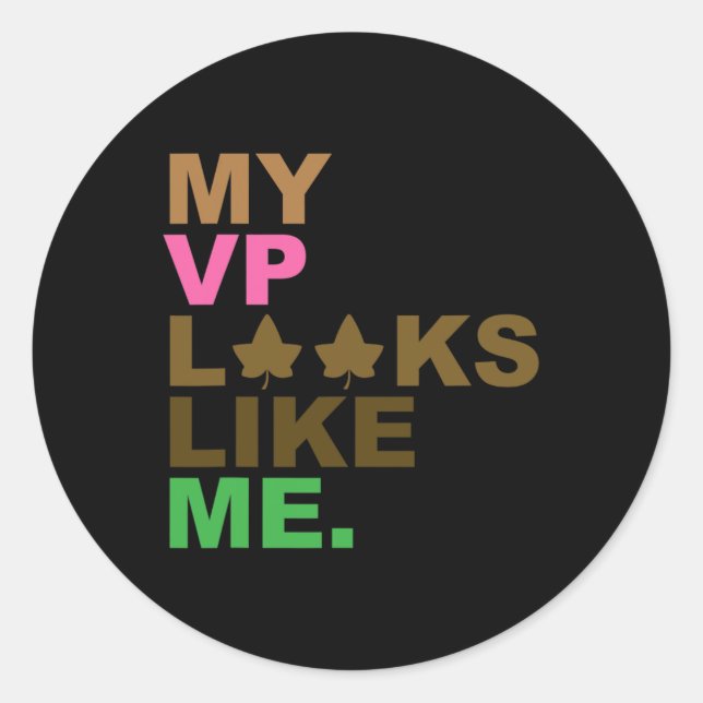 Sticker Rond Président Kamala Harris Mon Vp Me Semble Melani (Devant)