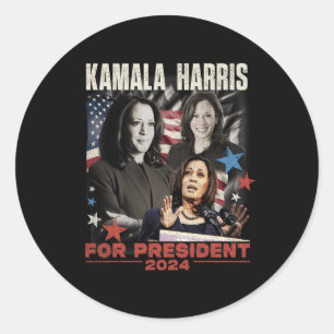 Sticker Rond Président Kamala Harris Nous ne reviendrons pas 20