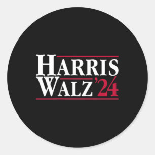 Sticker Rond Président Kamala Harris Tim Walz Vp Brat Cat Ladie
