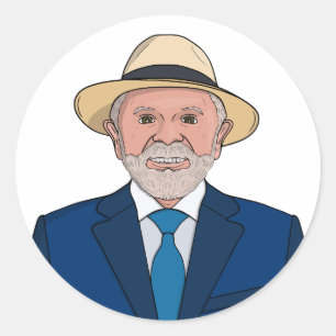 Sticker Rond Président Lula da Silva Art - Dirigeant Brésilien