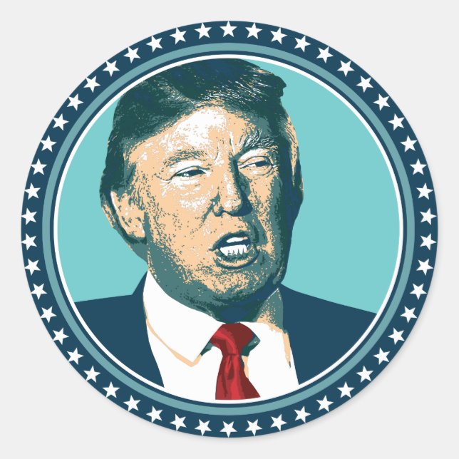 Sticker Rond Président Trump (Devant)
