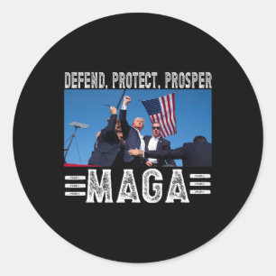 Sticker Rond Président Trump 45 47 Mega Defend Protect Prosper