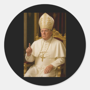 Sticker Rond Président Trump Pape 2025