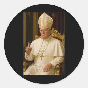 Sticker Rond Président Trump Pape 2025