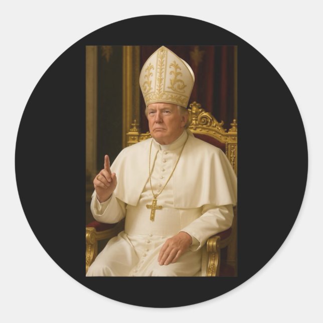 Sticker Rond Président Trump Pape 2025  (Devant)