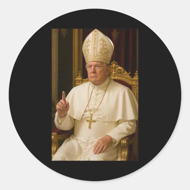 Sticker Rond Président Trump Pope 2025 (Devant)