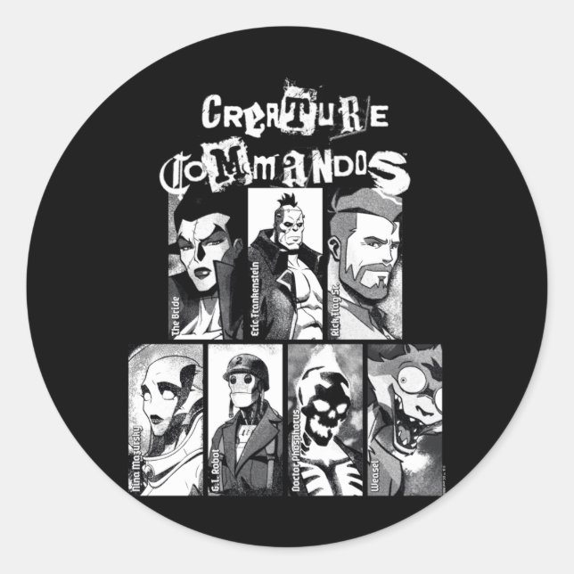 Sticker Rond Prestations de portraits de Monster Squad (Devant)