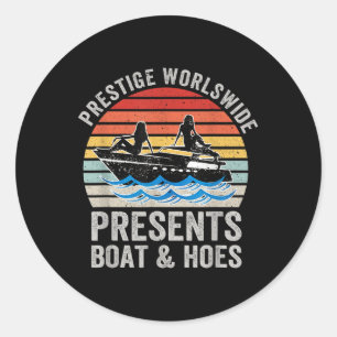Sticker Rond Prestige Worldwide Présente Des Bateaux Et De Mign