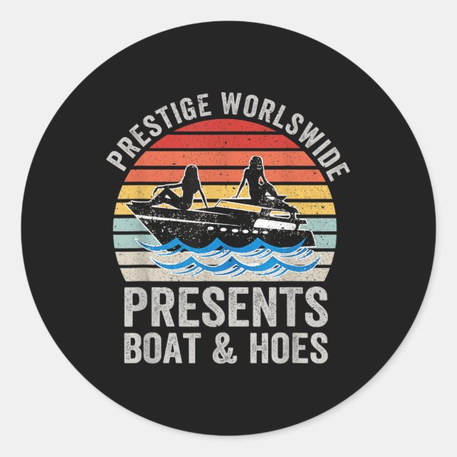 Sticker Rond Prestige Worldwide Présente Des Bateaux Et De Mign (Devant)