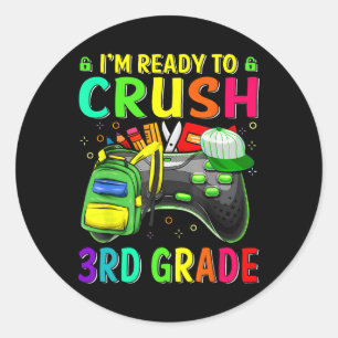 Sticker Rond Prêt À Écraser 3E Année Retour À L'École Vidéo Jeu